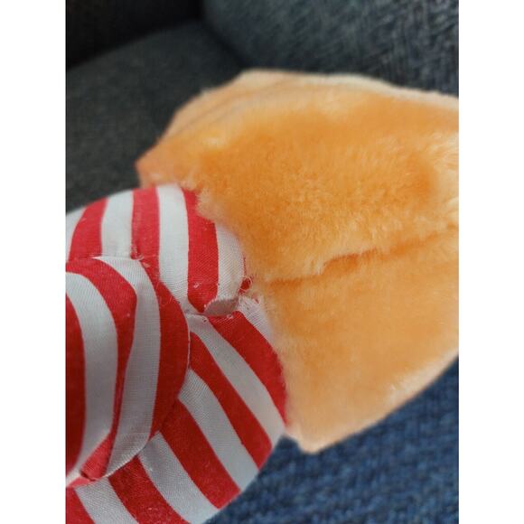 Vintage Teddy Bear Plush 10" Stuffed Animal Toy in Striped Long Sleeve Shirt - Picture 5 of 7